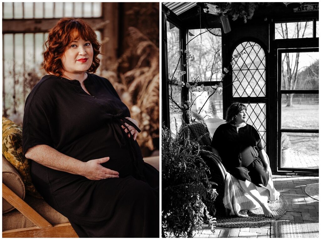 greenhouse maternity portraits in Nashville, TN